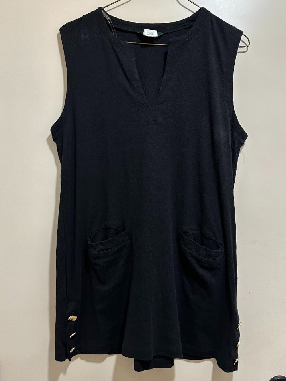 Preloved black sleeveless designer dress from Ralph Lauren U.S. XL